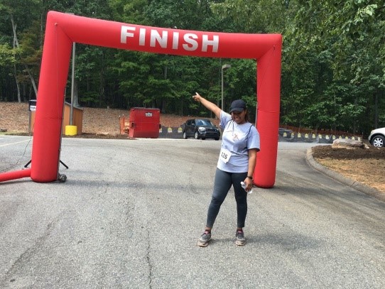Jami Curry from the Kernersville pharmacy was one of a number of employees completing the rigorous Gaston Residential 11-mile trek