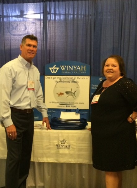 David Whitlock, president of Winyah Pharmacy, and Susan Lecklitner, account manager. 